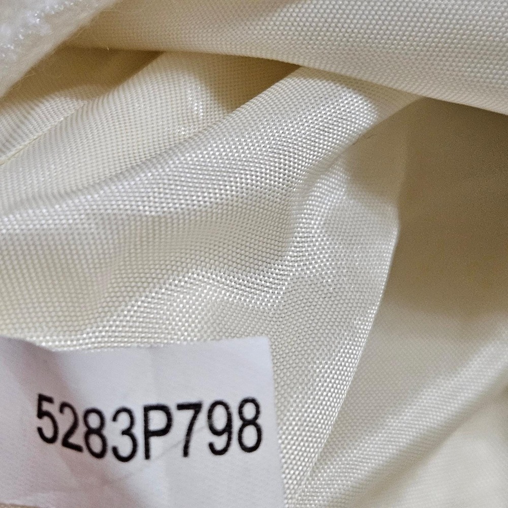 Tahari Arthur S Levine Ivory Ruffle Bouclé Blazer Y2K Petite 14P Office Chic - Picture 9 of 14